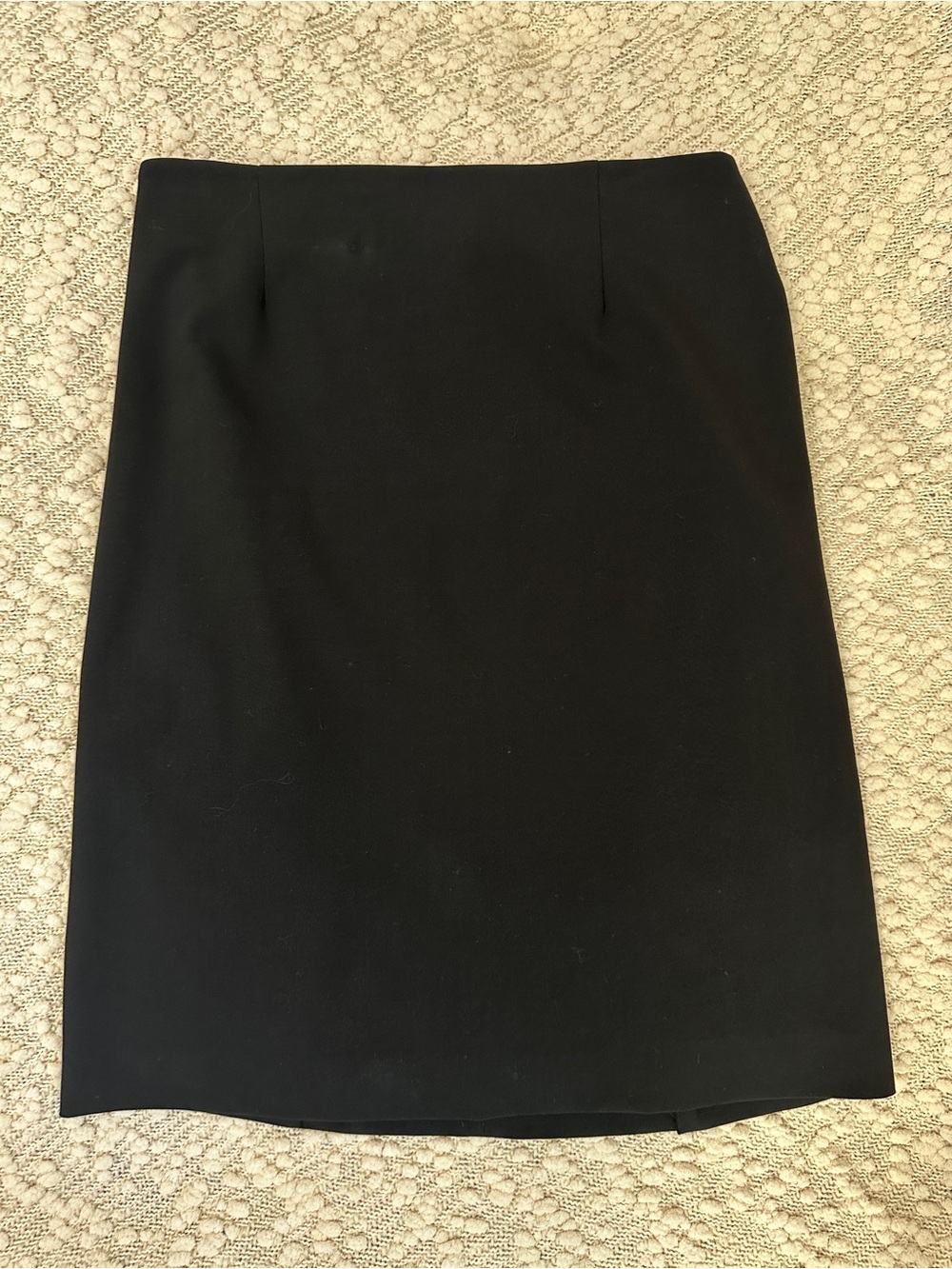 Theory Black Virgin Wool Blend Pencil Skirt Back Vent Size 10 Workwear Office